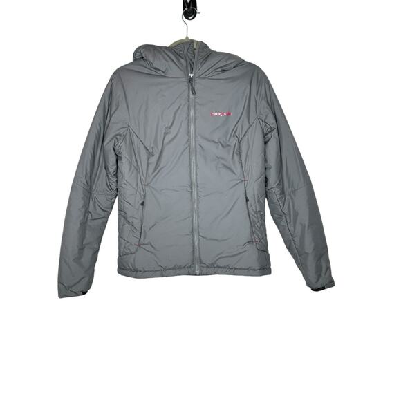 Patagonia Womens Micro Puff Hooded Jacket Medium Primaloft Nickel Gray Pockets - Picture 1 of 16
